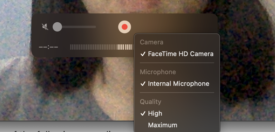 You can choose the video quality as either High or Maximum.